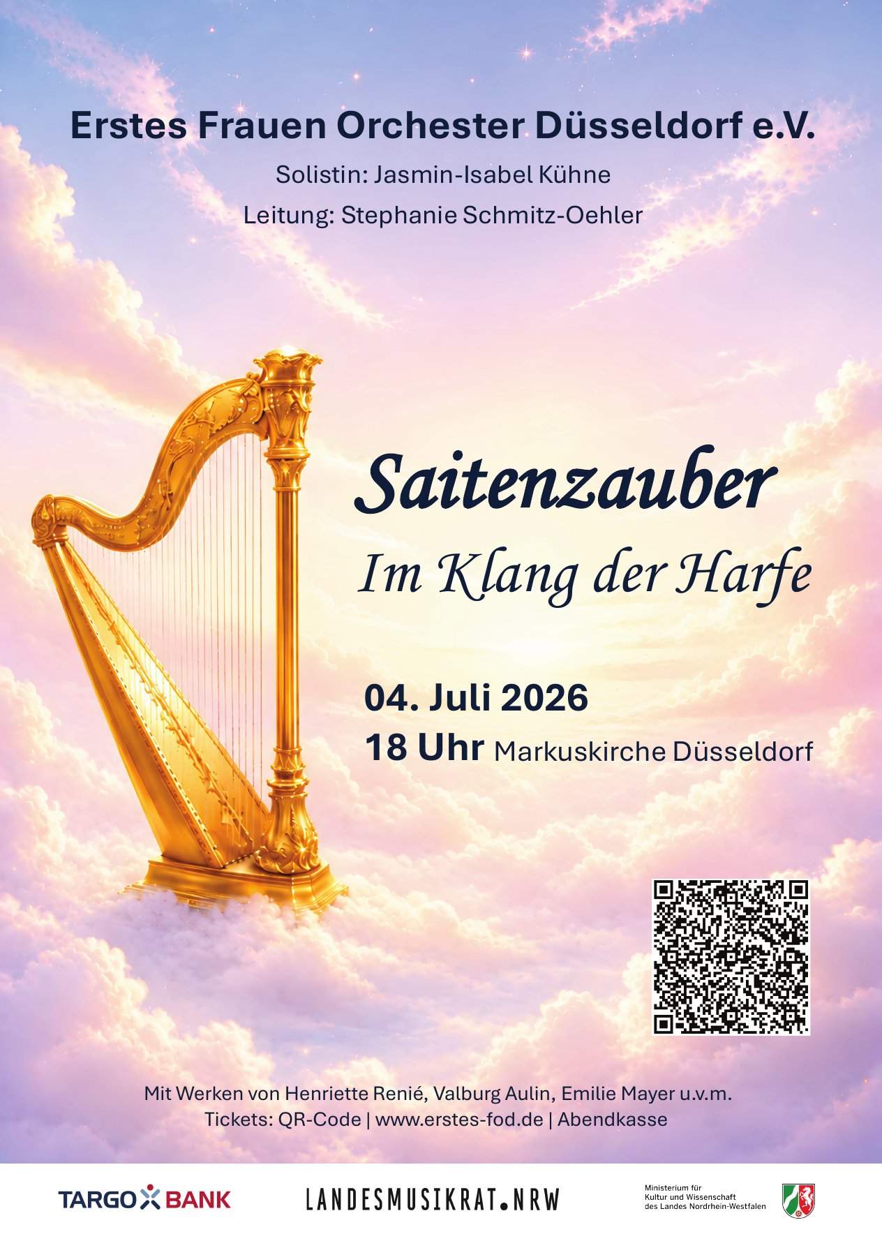 Flyer Saitenzauber – Im Klang der Harfe, Juli 2026